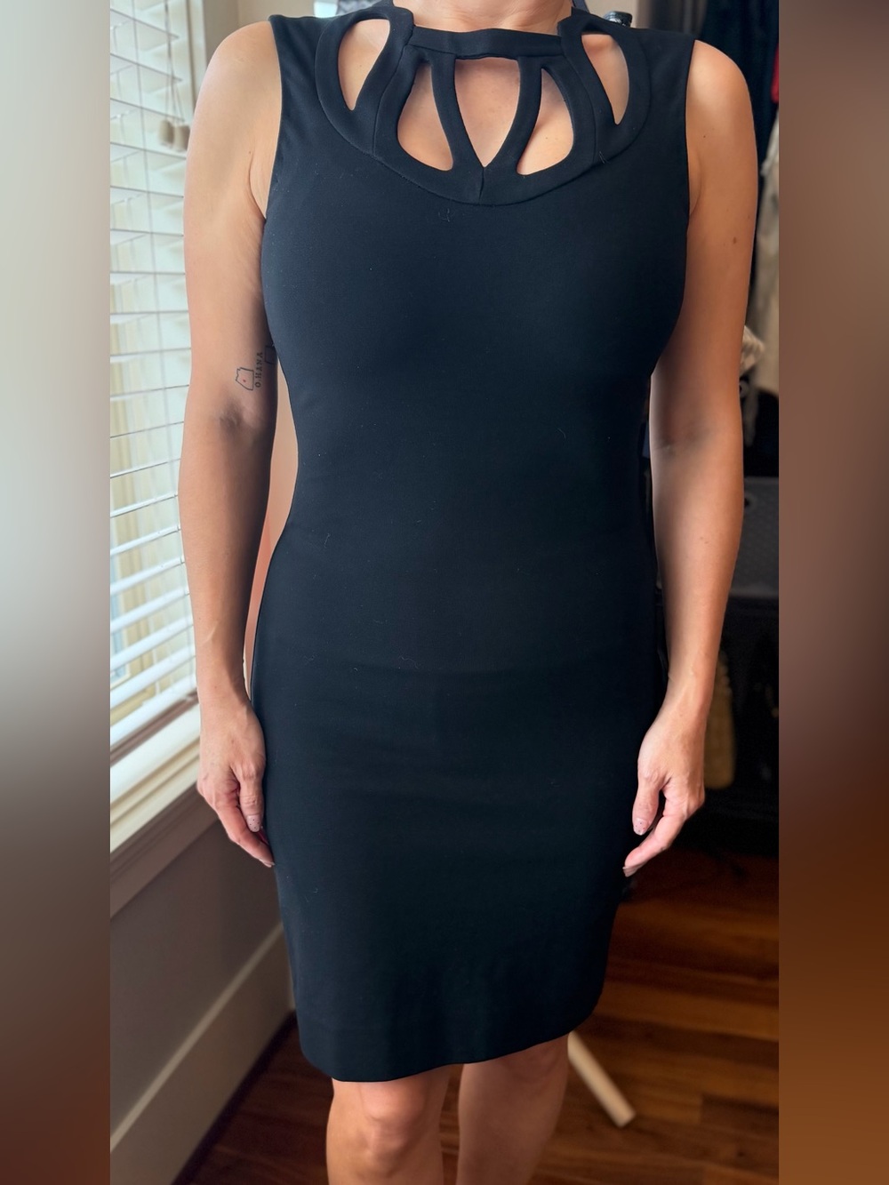 Diane Von Furstenberg Black Cutout Sheath Mini Dress